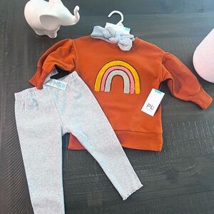 Little Girl’s 2 Piece Sweatshirt & Leggings Set 18M
